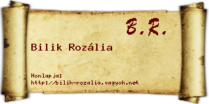 Bilik Rozália névjegykártya